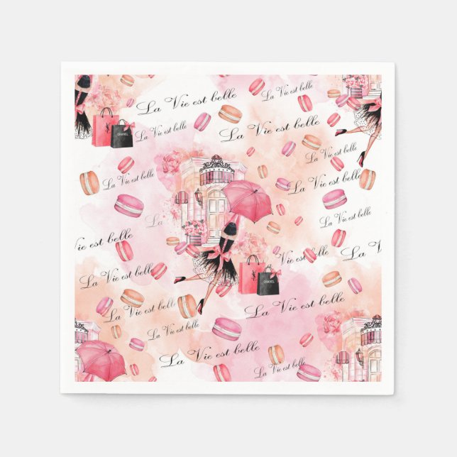 Serviette En Papier Fashion girly (Devant)
