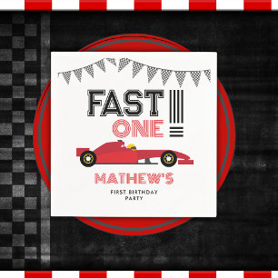 Serviette En Papier Fast One Race Car 1st Boy Birthday Party