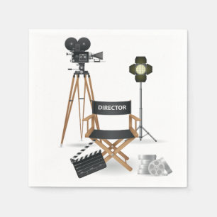 Serviette En Papier Fauteuil de réalisateur de cinéma et ensemble de c