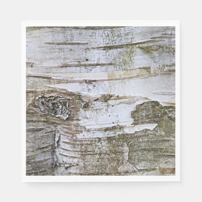 Serviette En Papier Faux Birch Tree Bark Texture Look Motif (Devant)