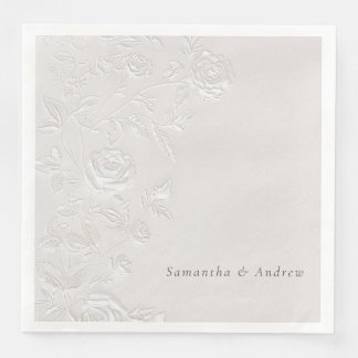Serviette En Papier Faux Blind Embossed Arch Wedding Napkins Elegant 