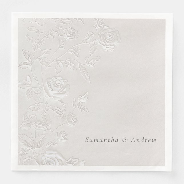 Serviette En Papier Faux Blind Embossed Arch Wedding Napkins Elegant  (Devant)