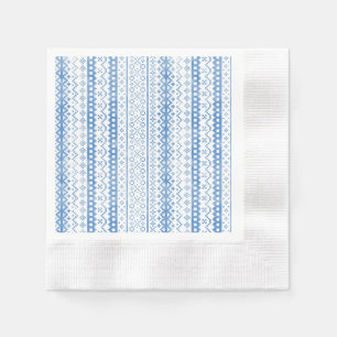 Serviette En Papier Faux Fair Isle Knitwear Aquarelle Cosy Cabincore
