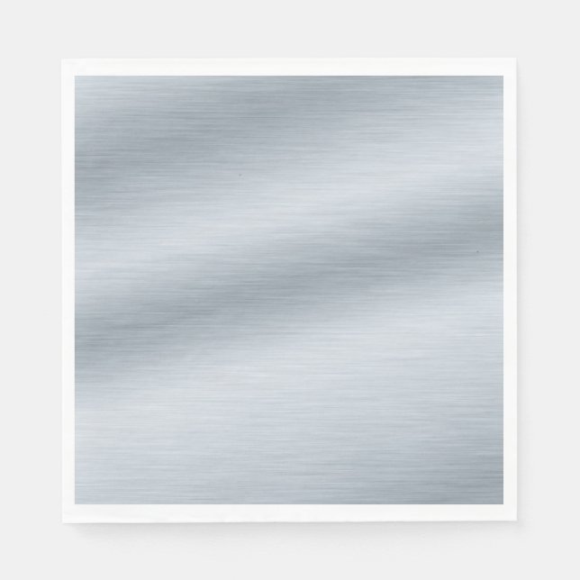 Serviette En Papier Faux fond en argent brossé (Devant)