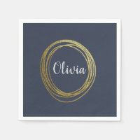 Faux Gold Abstrait Circle Design avec nom