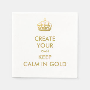 Serviette En Papier Faux Gold Gardez le calme et continuer à la fête d