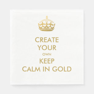 Serviette En Papier Faux Gold Gardez le calme et continuer sur le 50e 
