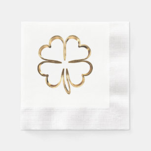 Serviette En Papier Faux Golden Clover Bonne chance