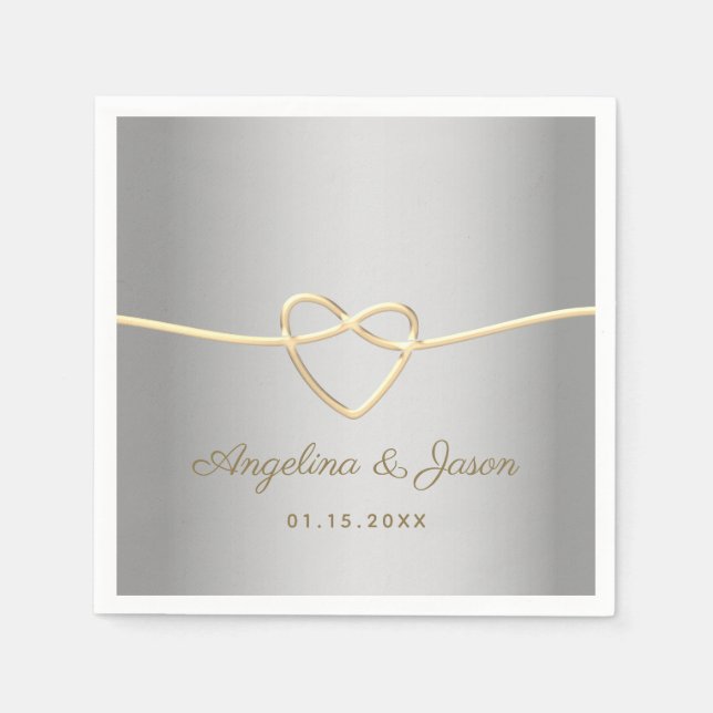 Serviette En Papier Faux Noces d'Argent (Devant)