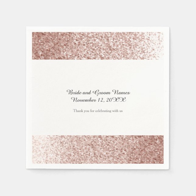 Serviette En Papier Faux Pailleté Rose Gold (Devant)