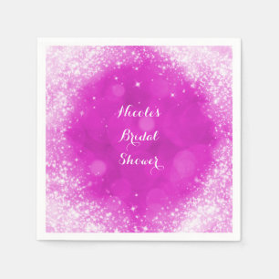 Serviette En Papier Faux paillettes rose et blanc pour fête de tout év