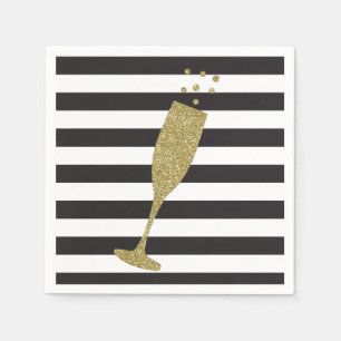 Serviette En Papier Faux Parties scintillant Champagne Flute Chic Papi