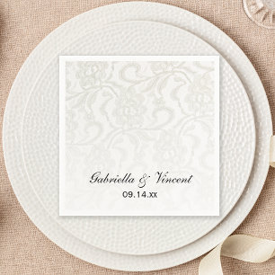 Serviette En Papier Faux White Lace Mariage