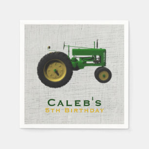 Serviette En Papier Faveur de fête d'anniversaire de tracteur de basse