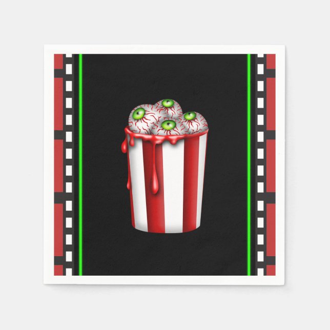 Serviette En Papier Faveur de fête de nuit d'horreur d'Halloween à bou (Devant)