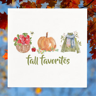Serviette En Papier Favoris d'automne Sweater aux pommes et citrouille