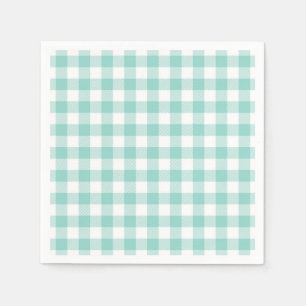Serviette En Papier Faye et Lauren Aqua Plaid