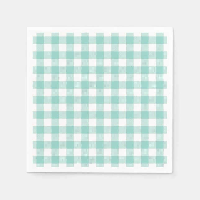 Serviette En Papier Faye et Lauren Aqua Plaid (Devant)