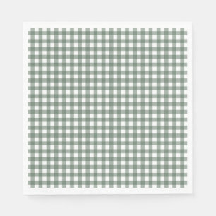 Serviette En Papier Faye et Lauren Fall Dark Green En vichy