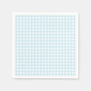 Serviette En Papier Faye et Lauren Gingham Bleu Clair