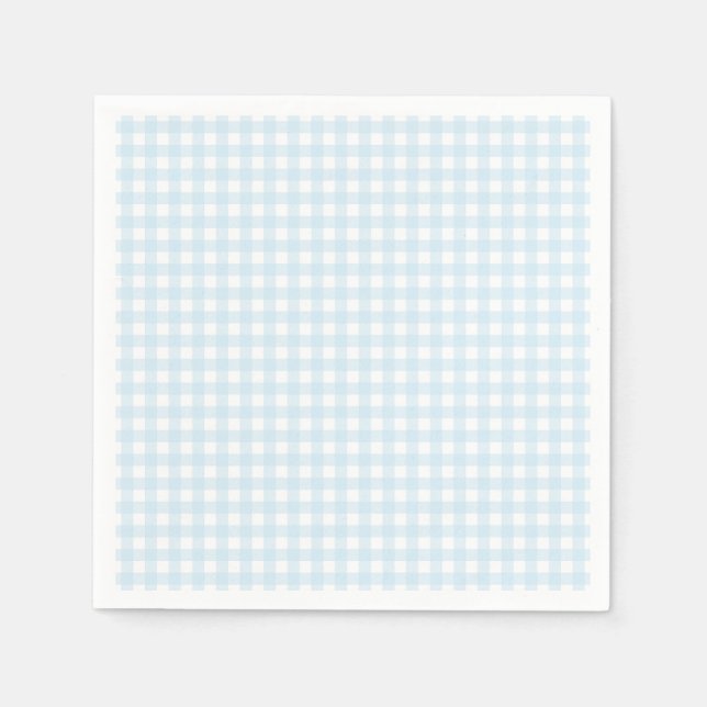 Serviette En Papier Faye et Lauren Gingham Bleu Clair (Devant)