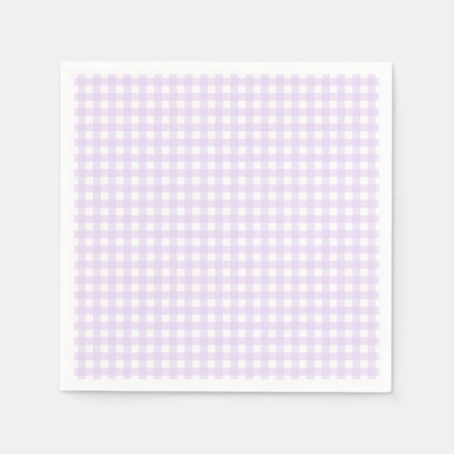 Serviette En Papier Faye et Lauren Pastel Gingham Violet (Devant)