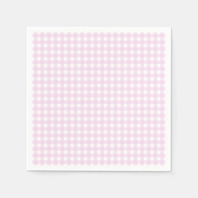 Serviette En Papier Faye et Lauren Pastel Pink En vichy (Devant)