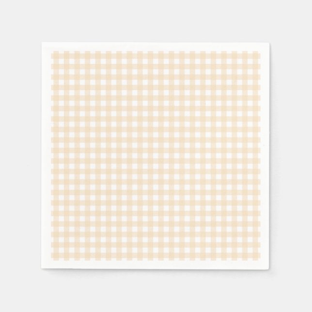 Serviette En Papier Faye et Lauren Peach Gingham (Devant)