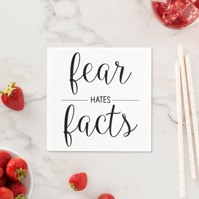 Serviette En Papier Fear Hates Facts Script | slogan de rétablissement (En situation)