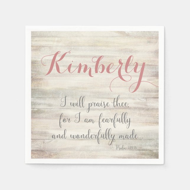 Serviette En Papier Fearful & Merveilleusement Fabriqué - Ps. 139:14 (Devant)
