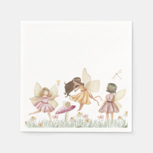 Serviette En Papier Fée anniversaire de fleurs sauvages
