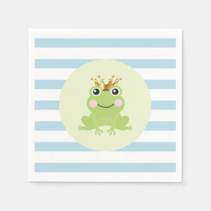 Serviette En Papier Fée Conte de Fées Livre Bleu Grenouille Prince Bab