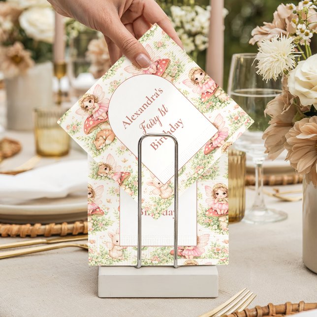 Serviette En Papier Fée d'anniversaire du jardin enchanté (Créateur téléchargé)