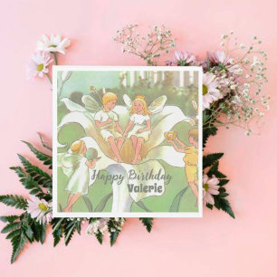 Serviette En Papier Fée Floral Garden Enchanted Forest Girl Anniversai