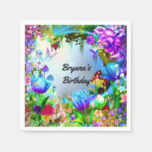 Serviette En Papier Fée forêt enchantée fête d'anniversaire magique