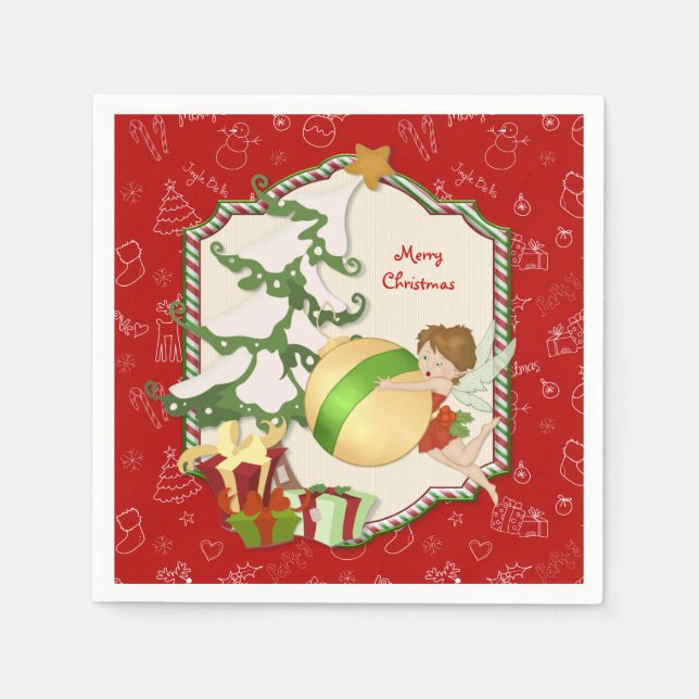 Serviette En Papier Fée magique de Noël (Devant)