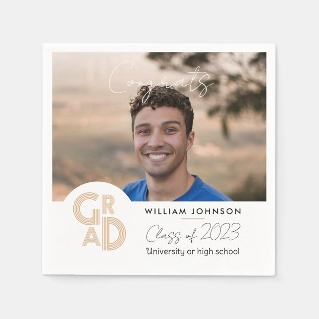 Serviette En Papier Félicats Classe de fin d'année 2023 (Devant)