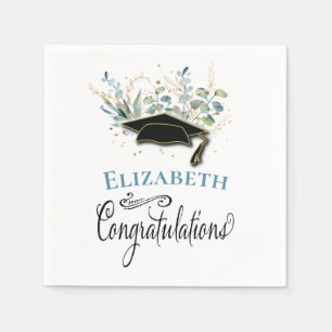 Serviette En Papier Félicitations à Eucalyptus Gold