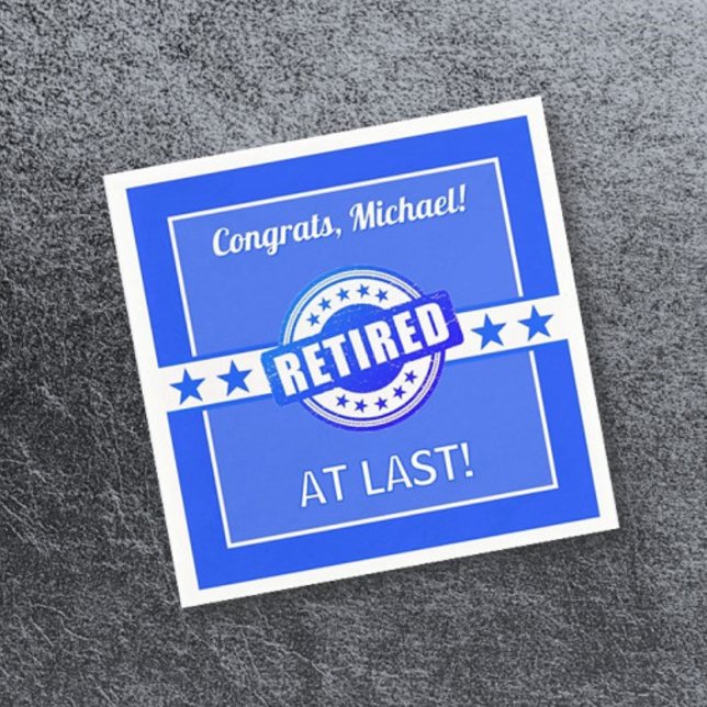 Serviette En Papier Félicitations à la retraite ! fête personnalisée (Créateur téléchargé)