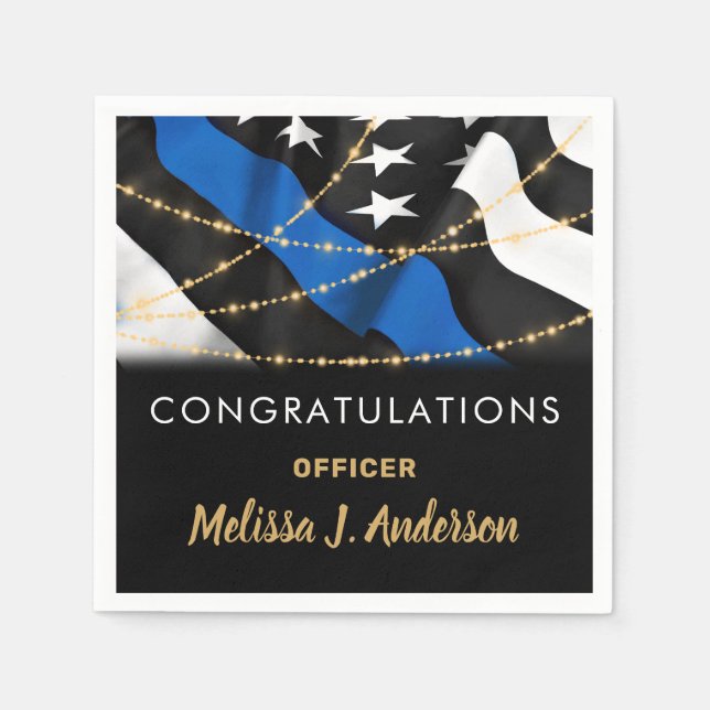 Serviette En Papier Félicitations à l'officier de police du Parti (Devant)