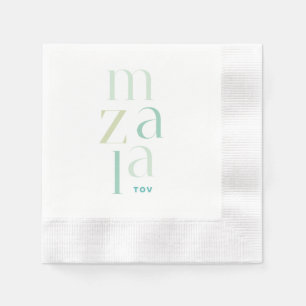 Serviette En Papier Félicitations à Mazel Tov Green Hebrew