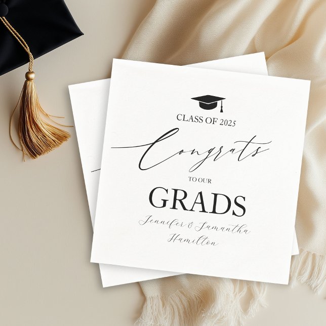 Serviette En Papier Félicitations À Nos Grands Jumeaux Graduation Part (Créateur téléchargé)