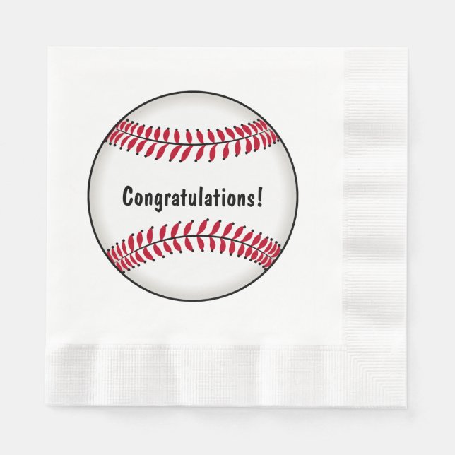 Serviette En Papier Félicitations au baseball (Devant)