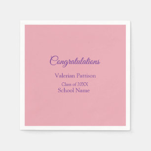 Serviette En Papier Félicitations au diplômé ajoutez le nom de l'école