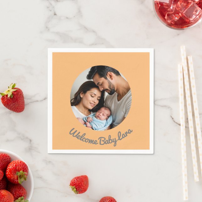 Serviette En Papier Félicitations bébé fille garçon pêche accueil pers (En situation)