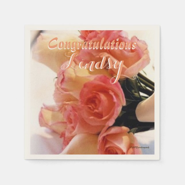 Serviette En Papier Félicitations Bouquet (Devant)