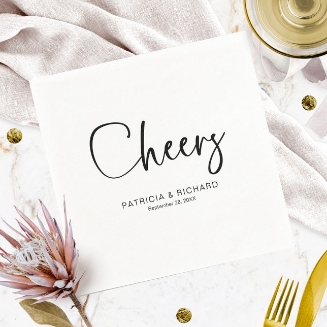 Serviette En Papier Félicitations Calligraphie Moderne Mariage  (Créateur téléchargé)