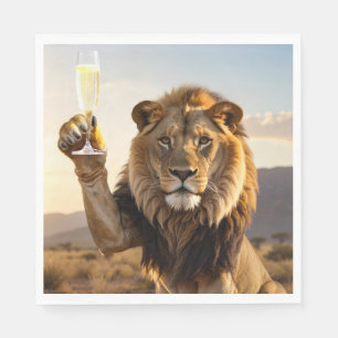 Serviette En Papier Félicitations de fête Lion