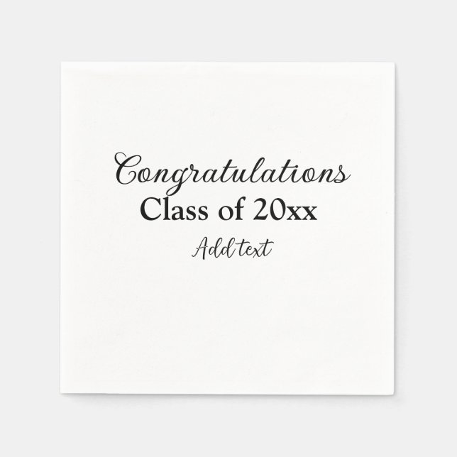 Serviette En Papier Félicitations de graduation simples clas d'ajout m (Devant)