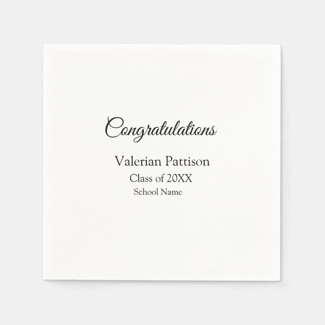 Serviette En Papier Félicitations diplômé ajouter le nom de l'école si (Devant)